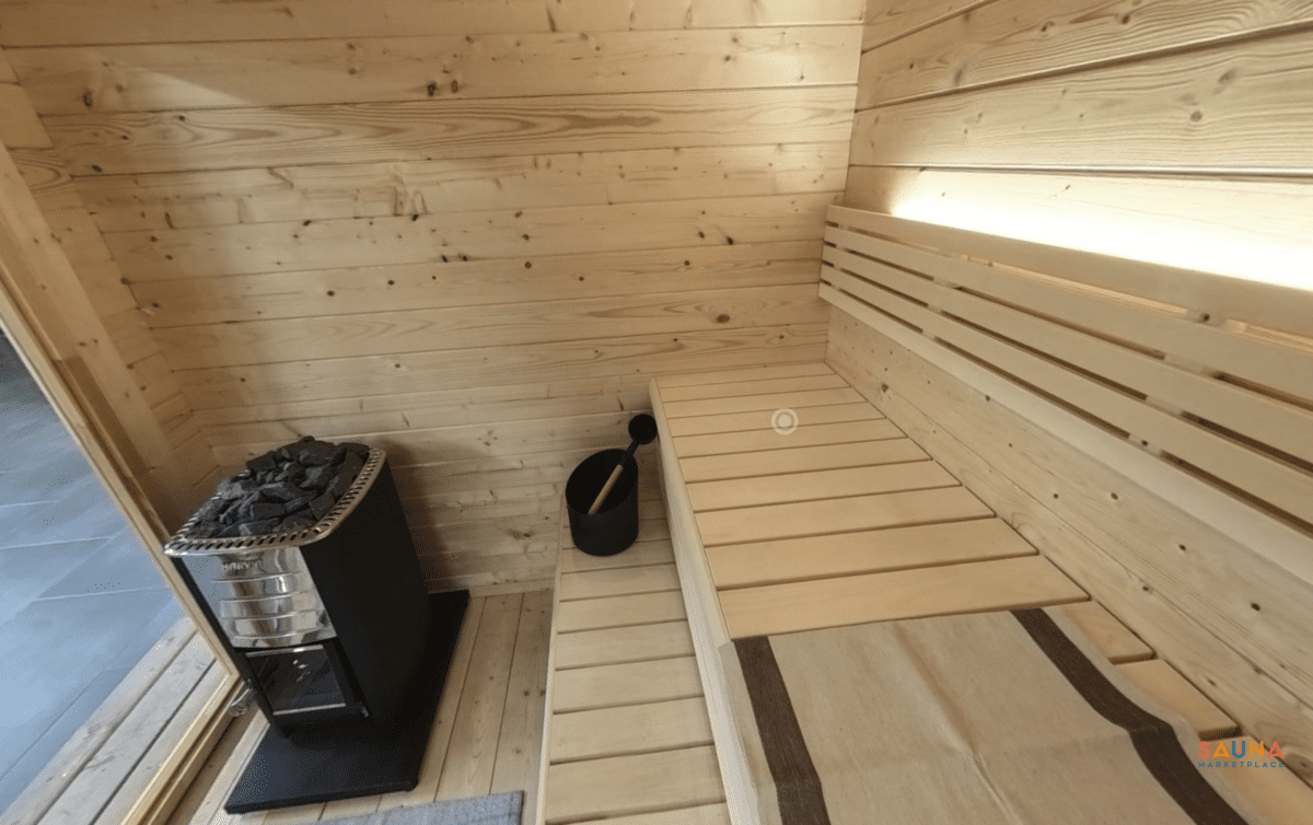 Saunalife G4 Outdoor Sauna Kit Fisheye Picture From Sauna Marketplace Virtual Tour